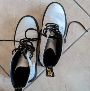Dr. Martens White Lace Up Boots